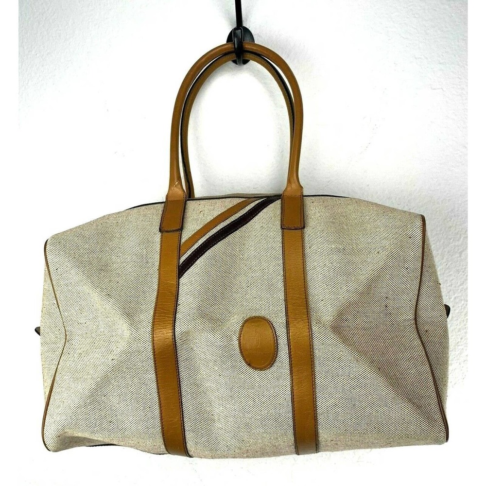 Philippe Salvet Bag Small Duffle Canvas Leather Vintage Made In France